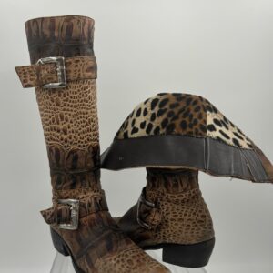 Vintage Zip Knee Boot (Cow Boy Style)