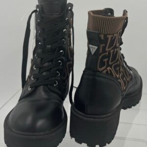 GUESS Black Leather Ankle Lace up boots